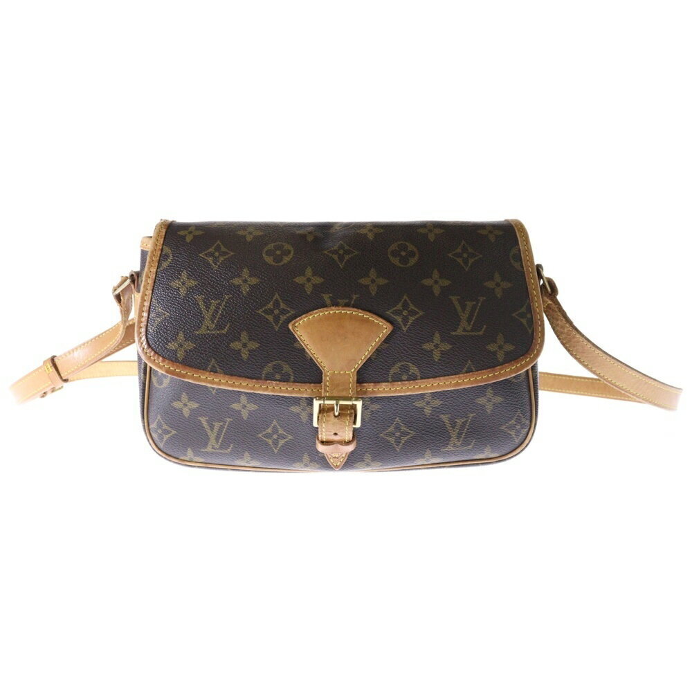 LOUIS VUITTON Monogram Sologne Shoulder Bag Brown Leather